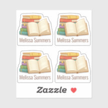 Cartaz de Nome Personalizado da Pilha de Livros