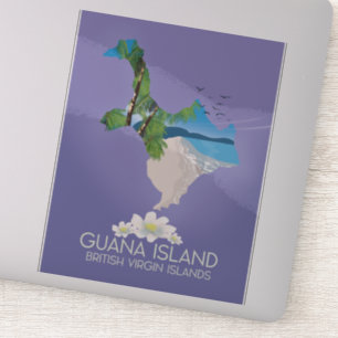 Adesivo Cartaz de viagem da Ilha Guana Ilhas Virgens Britâ