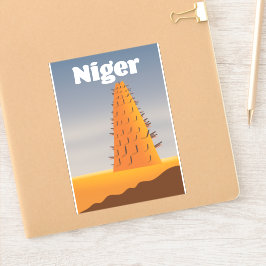 Adesivo cartaz de viagem da Mesquita Agadez Níger