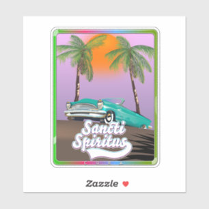 Adesivo cartaz de viagem de Sancti Spiritus Cuba.
