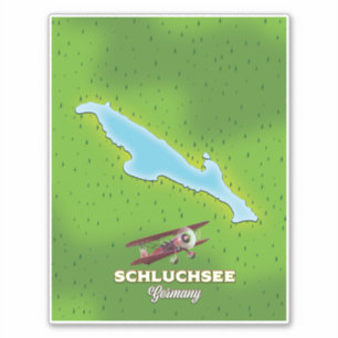 Adesivo Cartaz de viagem do mapa da Alemanha Schluchsee