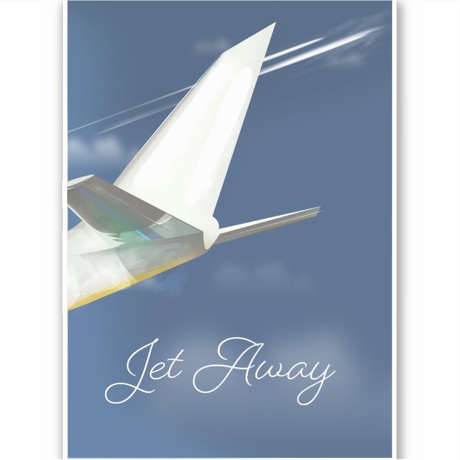 Adesivo Cartaz de viagem Jet Away. (Frente)