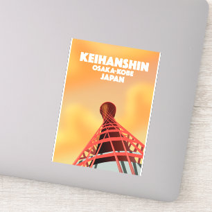 Adesivo Cartaz de viagem Keihanshin Osaka Kobe Japão