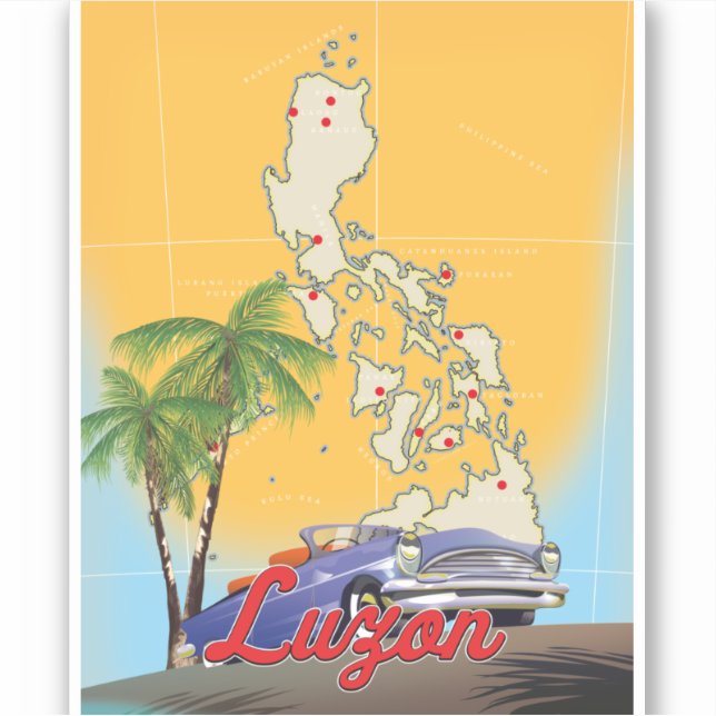 Adesivo Cartaz de viagem Luzon Filipinas (Frente)