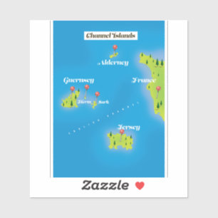 Adesivo Cartaz do mapa das Ilhas do Canal.