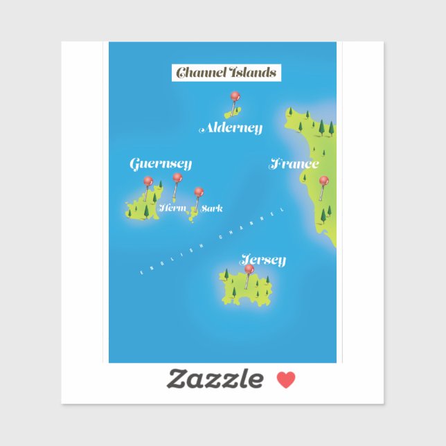 Adesivo Cartaz do mapa das Ilhas do Canal. (Folha)