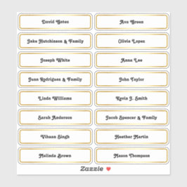 Adesivo Carteira de Planos de Casamento de Nomes de Convid