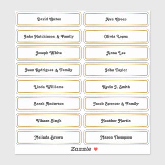 Adesivo Carteira de Planos de Casamento de Nomes de Convid