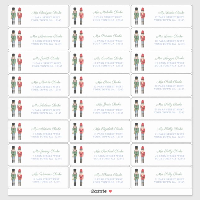 Adesivo Cartões de Natal da Família Nutcracker (Folha)