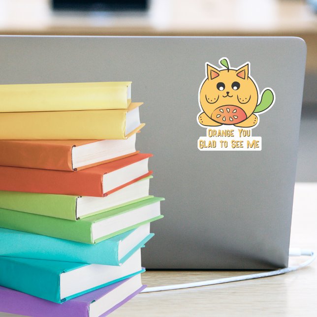 Adesivo Cartografia de Gato Laranja de Kawaii, Cujo Canto  (Criador carregado)