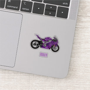 Adesivo Cartografia de motocicletas de esporte roxo