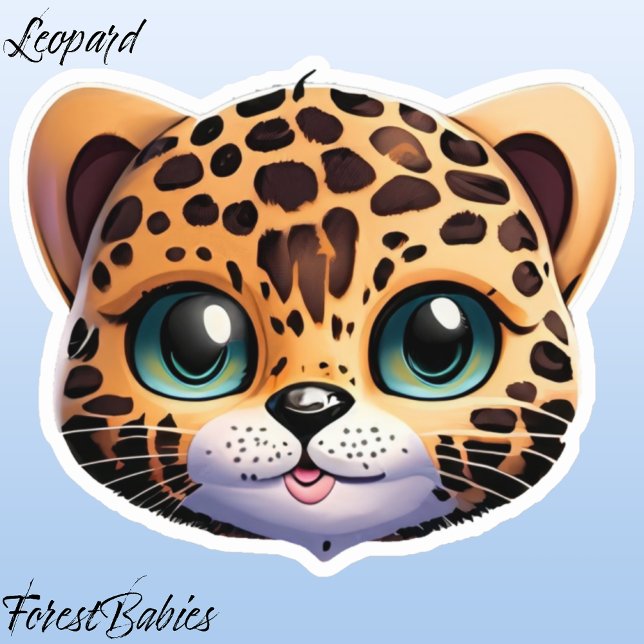 Adesivo Cartoon Animal Safari Selva-Leopardo (Leopard ForestBabies Sticker)