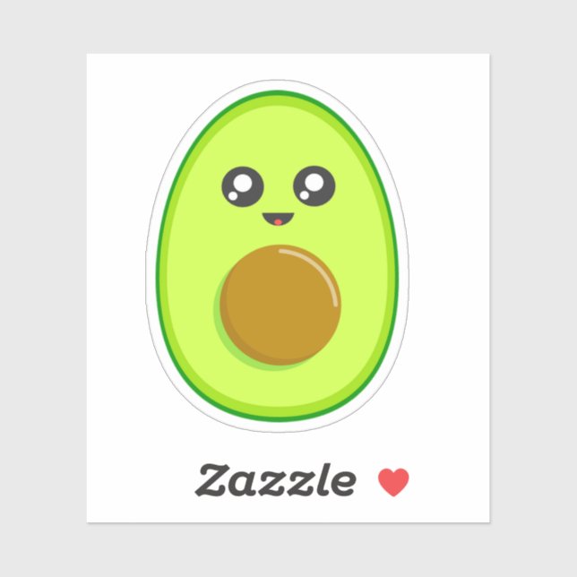 Adesivo Cartoon Bonito Avocado - Kawaii Sticker (Folha)