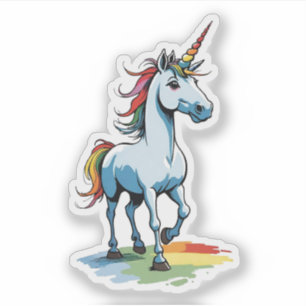 Adesivo Cartoon Bonito Rainbow Unicórn