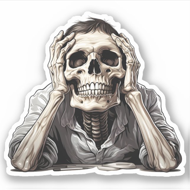 Adesivo Cartoon Bord Halloween Skeleton (Frente)