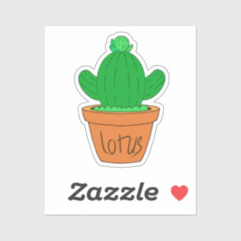 Adesivo Cartoon Cactus Custom-Cut Vinyl Sticker