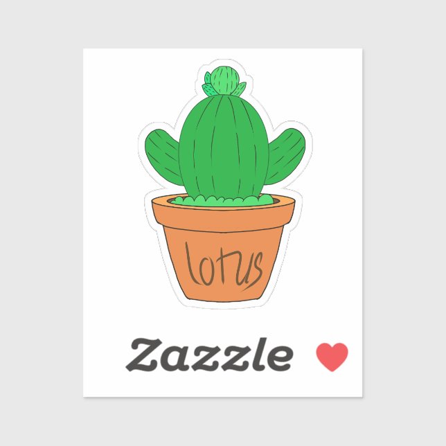 Adesivo Cartoon Cactus Custom-Cut Vinyl Sticker (Folha)