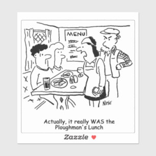 Adesivo Cartoon de almoço do Country Pub Plowman.