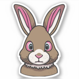 Adesivo Cartoon de Coelho Cortado