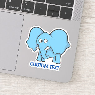 Adesivo Cartoon de Elefante Azul