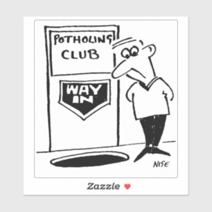 Adesivo Cartoon de entrada do Clube de Potholing.