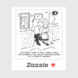 Adesivo Cartoon de Esposa do Diretor de Trânsito.
