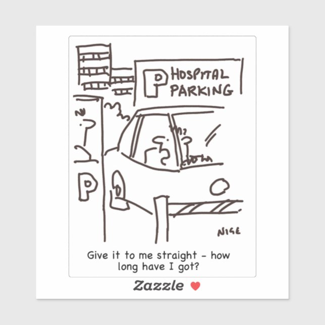 Adesivo Cartoon de estacionamento do carro do hospital. (Folha)