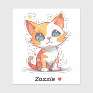 Adesivo Cartoon De Gato Castanho-Cinto-57667