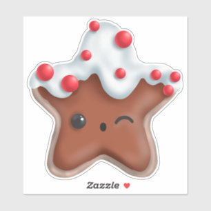 Adesivo Cartoon de Natal   Star Cookie