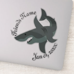 Adesivo Cartoon de um ninho branco de tubarão Excelente a