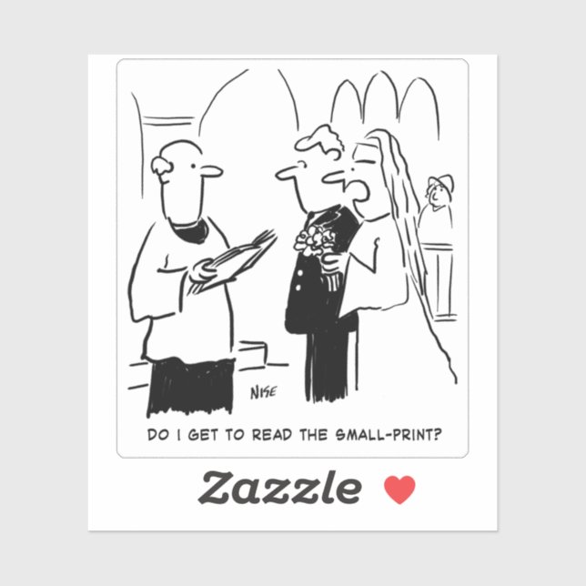 Adesivo Cartoon de Vows de Impressão e noiva. (Folha)