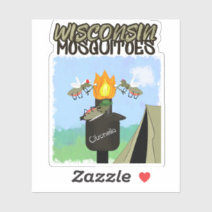 Adesivo Cartoon de Wisconsin Mosquitos - Camping de Tiki