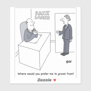Adesivo Cartoon do Office de Empréstimos Bancários