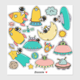 Adesivo Cartoon espacial astronauta