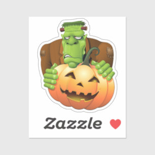 Adesivo Cartoon Frankenstein Monster com Pumpkin