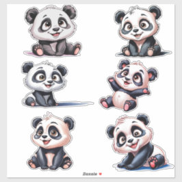 Adesivo Cartoon giro Pandas