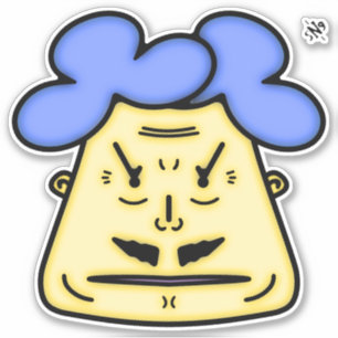 Adesivo Cartoon Herr Mustache face v2