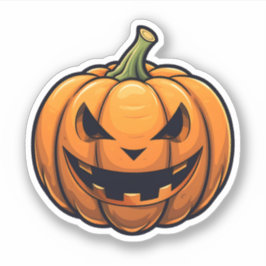 Adesivo Cartoon Jack-O-Lanterna Halloween - Pumpkin Laranj