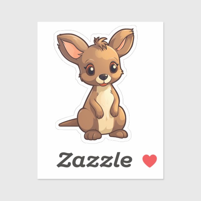 Adesivo Cartoon kangaroo (Folha)