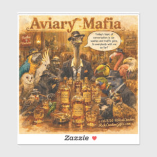 Adesivo Cartoon Mafia Aviária – Humor da Família Mafiosa E