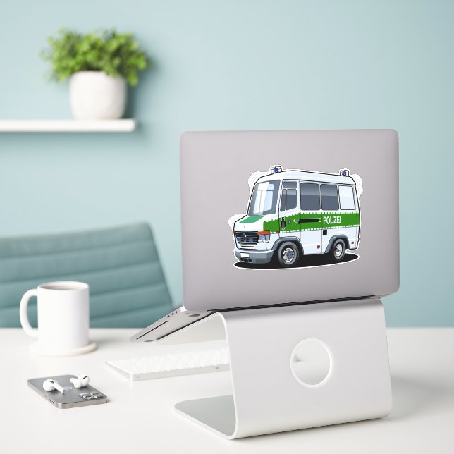 Adesivo Cartoon Police Van (Laptop na mesa)