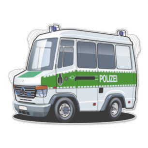 Adesivo Cartoon Police Van