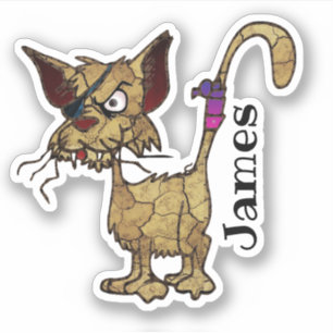 Adesivo Cartoon Raiva Gato Rosto Sarcasmo