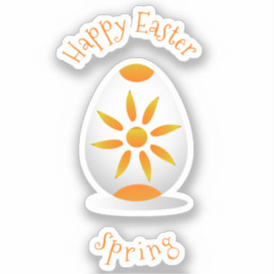 Adesivo Cartoon Romântico Minimalista Felz pascoa bonito