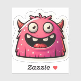 Adesivo Cartoon Rosa Feliz Monstro