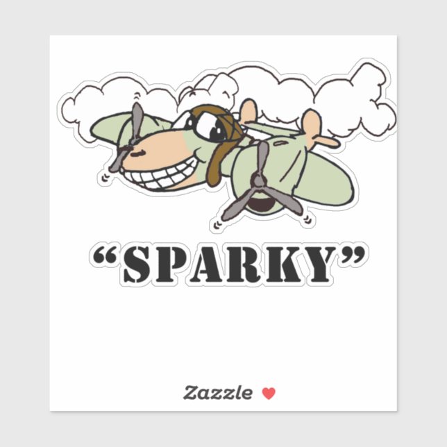 Adesivo Cartoon "Sparky" P-38 Design exclusivo (Folha)