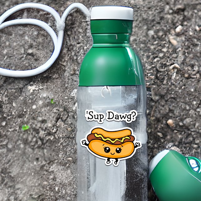 Adesivo Cartoon Sup Dawg Hotdog Sticker (Criador carregado)