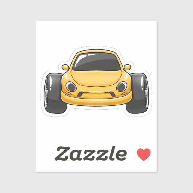 Adesivo Cartoon Yellow Toon Car (Folha)