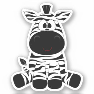 Adesivo Cartoon zebra preto branco