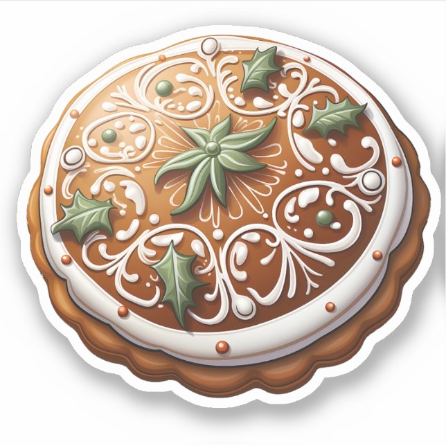 Adesivo Cartoons De Natal Que Gritam No Biscoito (Frente)